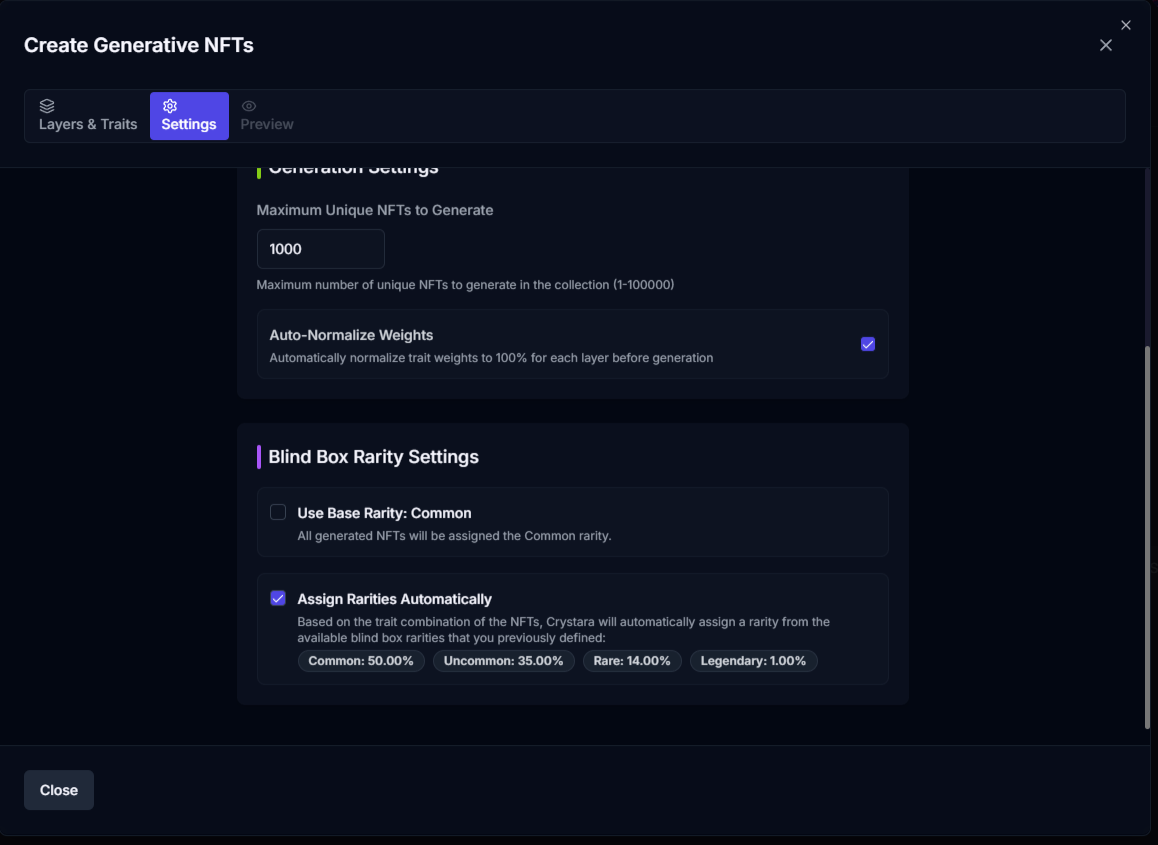 Generation Settings